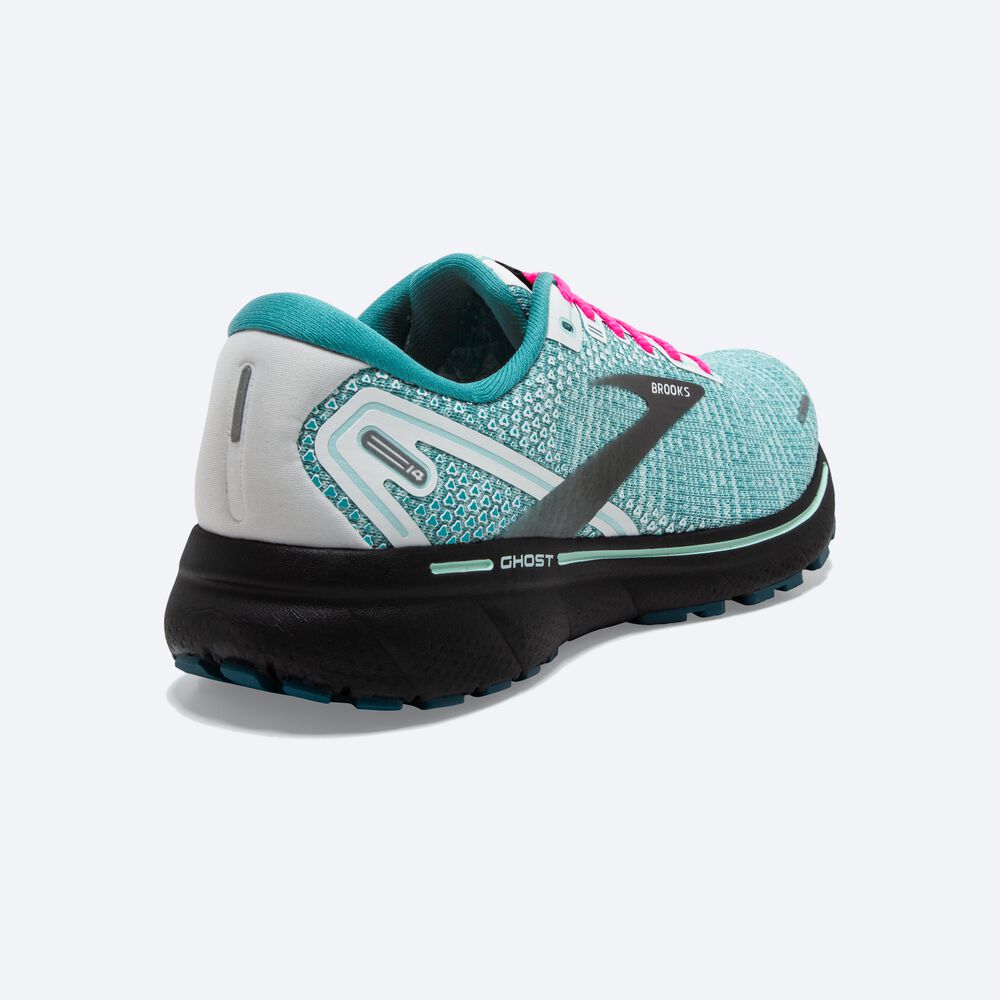 Brooks Ghost 14 Löparskor Dam Vita/Svarta/Blå | WAO-039184