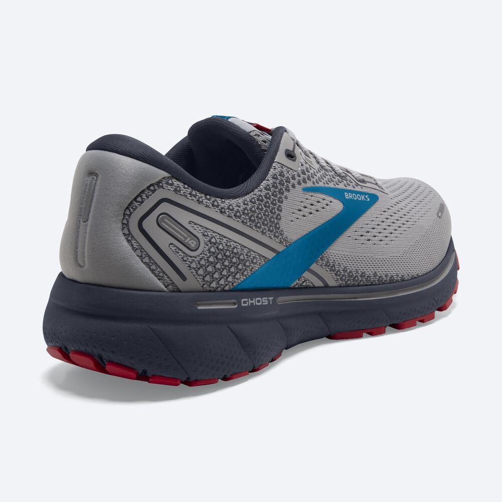 Brooks Ghost 14 Löparskor Herr Grå/Blå/Röda | QMY-694287