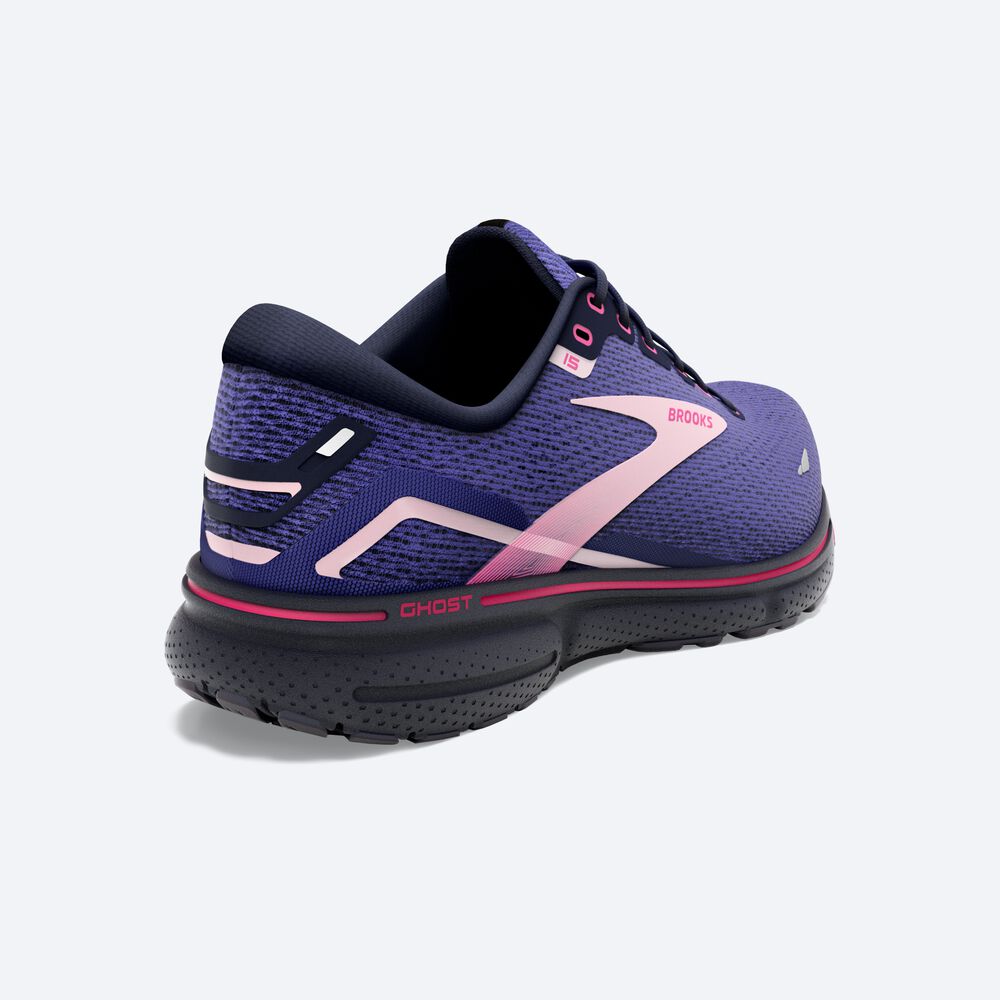 Brooks Ghost 15 Löparskor Dam Blå/Marinblå/Rosa | UWM-529187