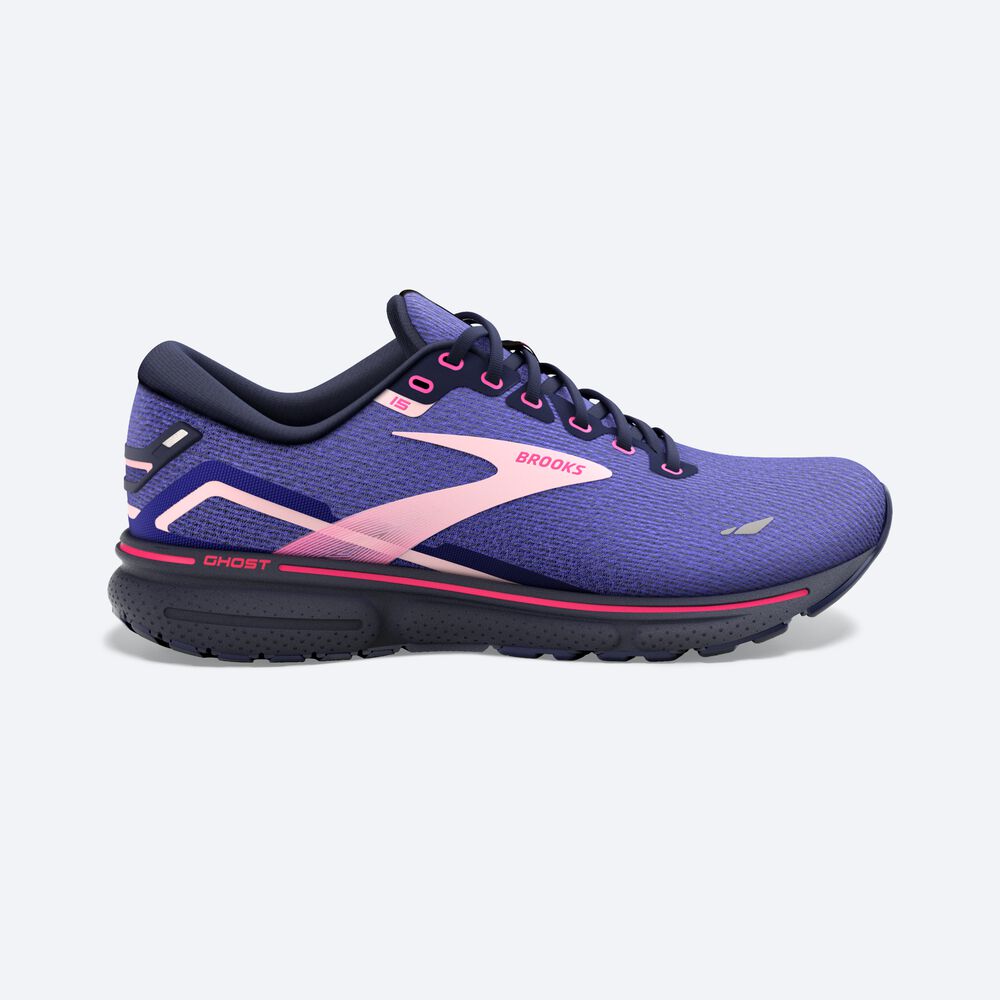 Brooks Ghost 15 Löparskor Dam Blå/Marinblå/Rosa | UWM-529187