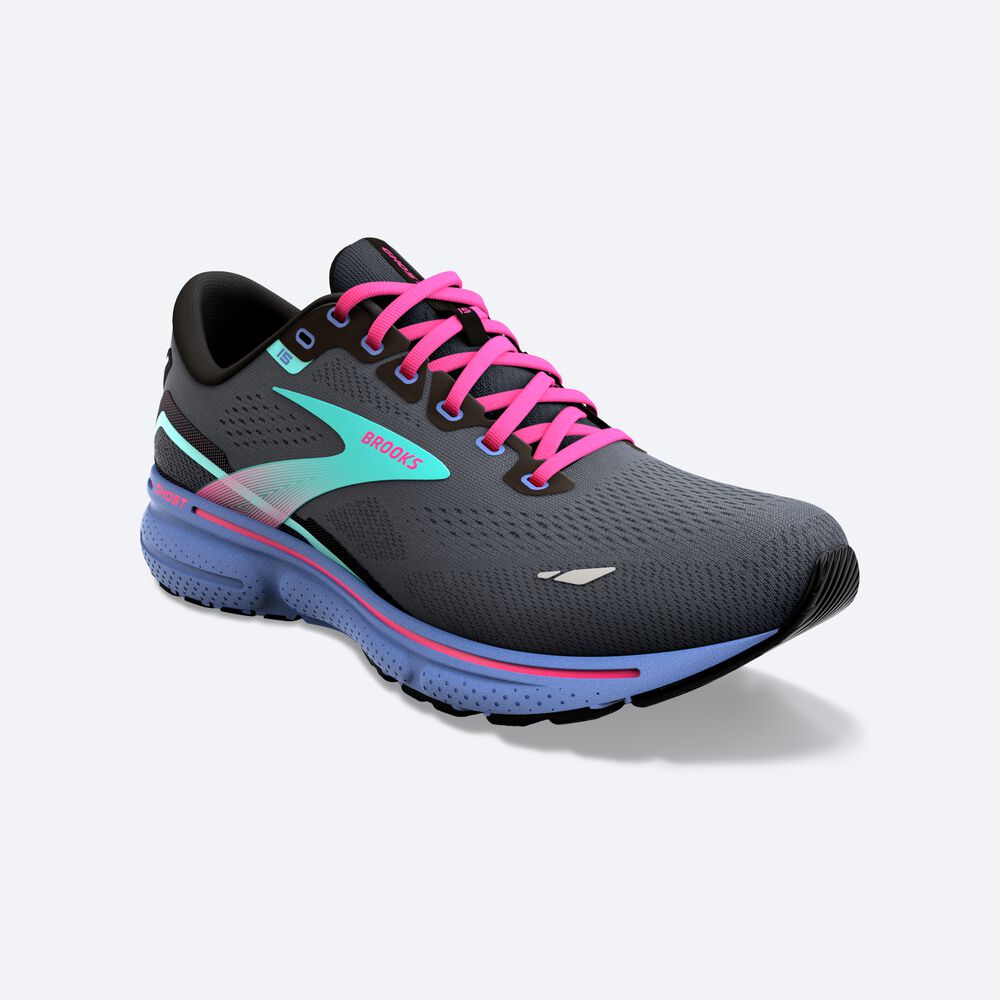 Brooks Ghost 15 Löparskor Dam Svarta/Blå | SVZ-482563