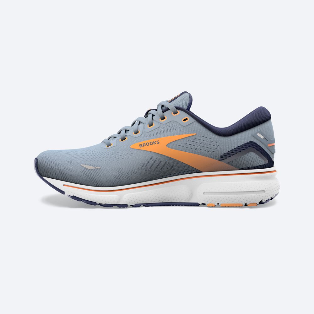 Brooks Ghost 15 Löparskor Herr Grå/Marinblå/Orange | JWK-934517