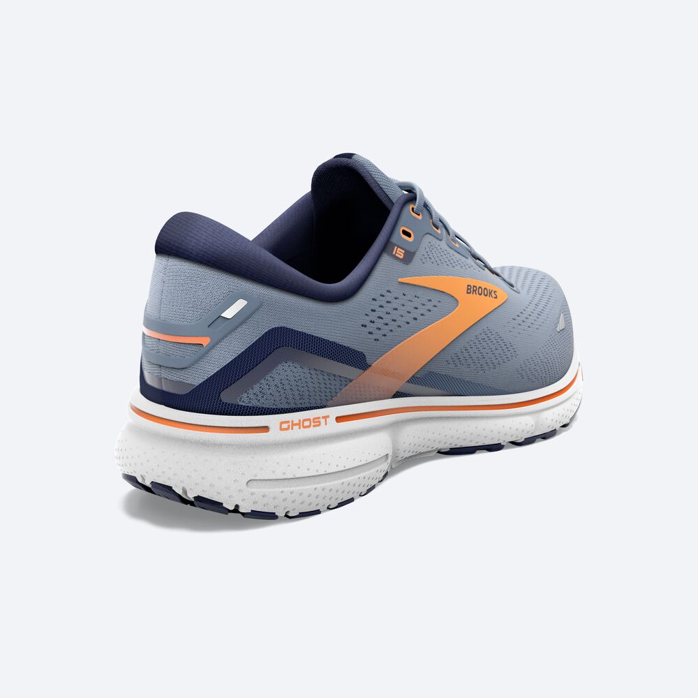 Brooks Ghost 15 Löparskor Herr Grå/Marinblå/Orange | JWK-934517