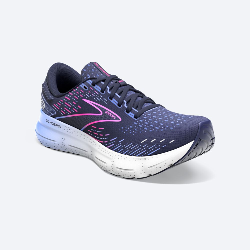 Brooks Glycerin 20 Löparskor Dam Marinblå/Blå/Rosa | BRM-653194