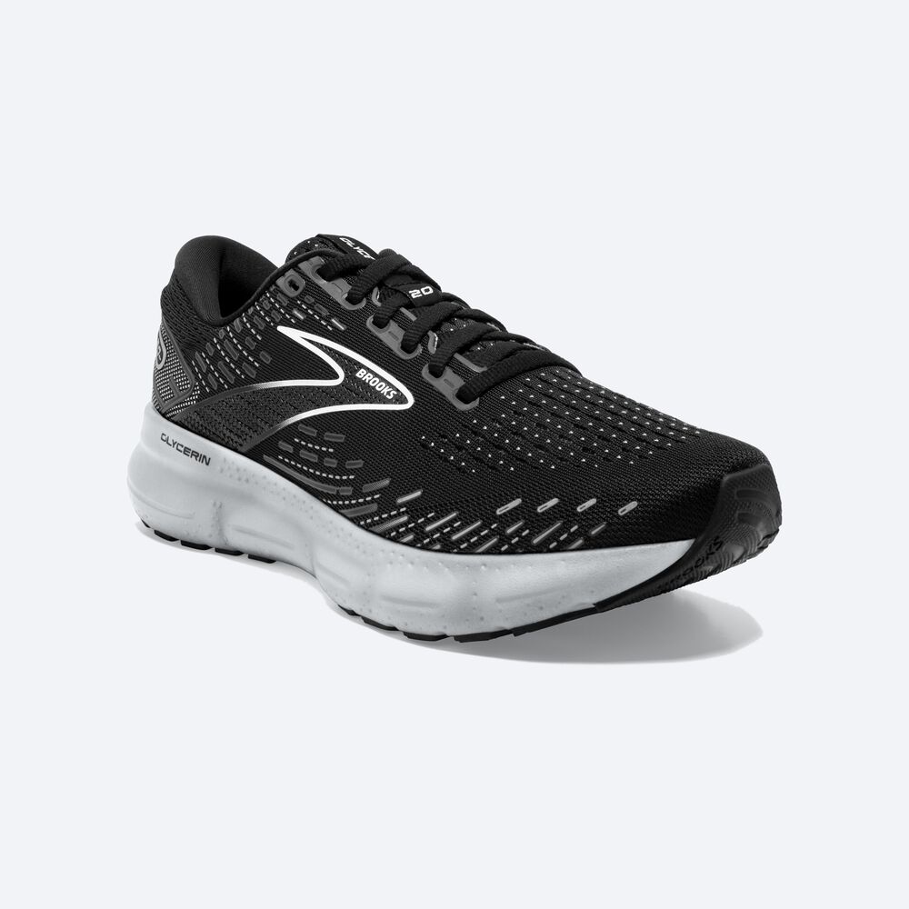 Brooks Glycerin 20 Löparskor Dam Svarta/Vita | DOL-049213