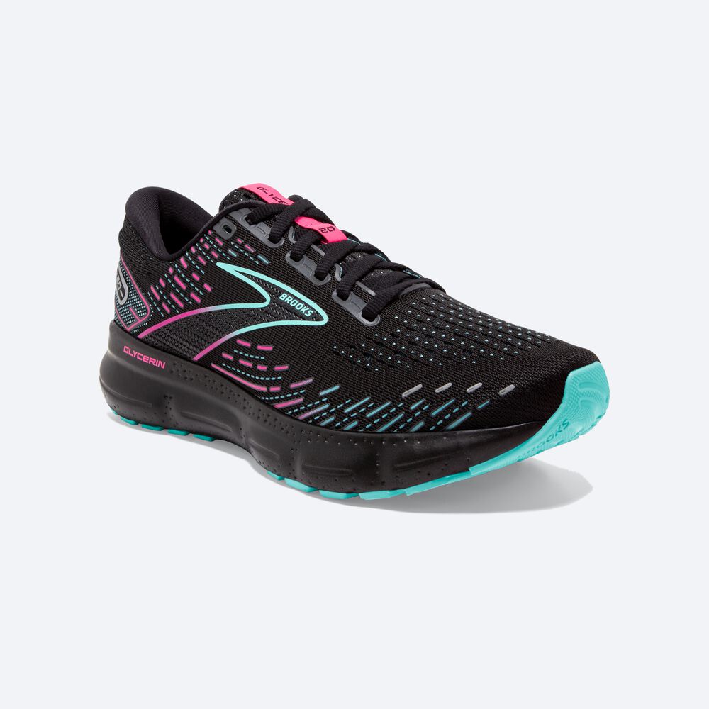 Brooks Glycerin 20 Löparskor Dam Svarta/Blå Ljus/ Rosa | LDN-125847