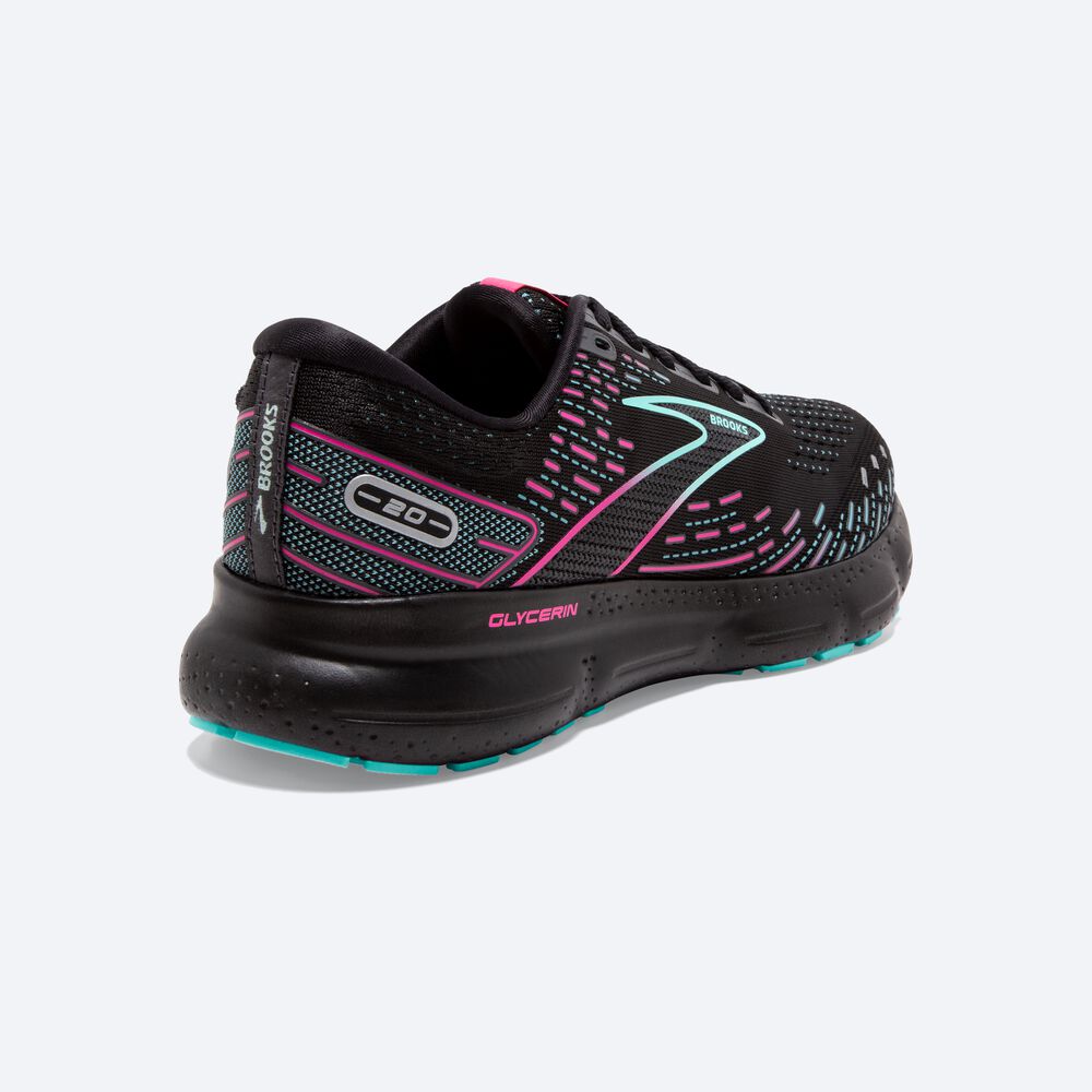 Brooks Glycerin 20 Löparskor Dam Svarta/Blå Ljus/ Rosa | LDN-125847