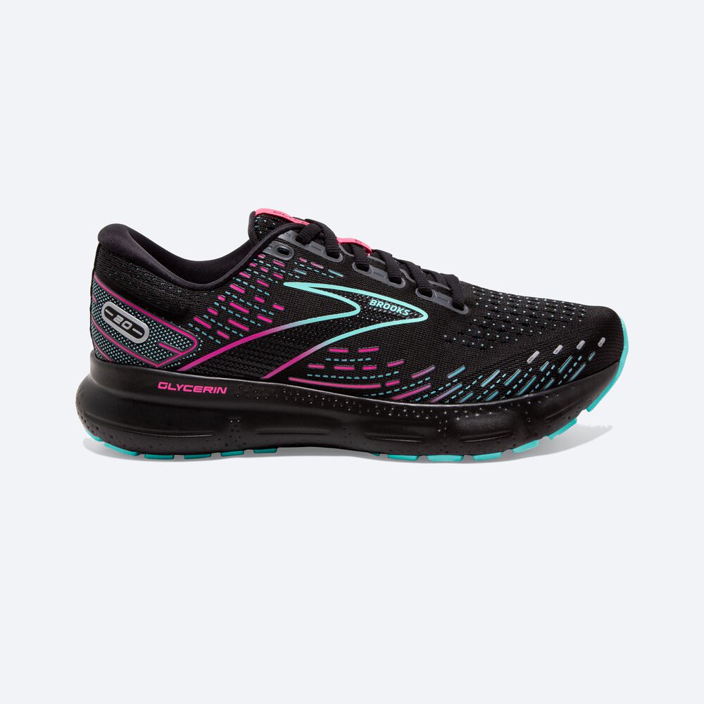 Brooks Glycerin 20 Löparskor Dam Svarta/Blå Ljus/ Rosa | LDN-125847