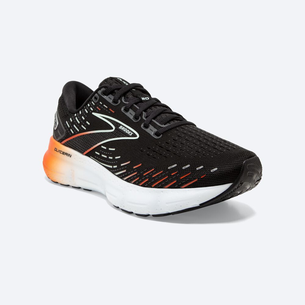 Brooks Glycerin 20 Löparskor Dam Svarta/Röda | USQ-417268