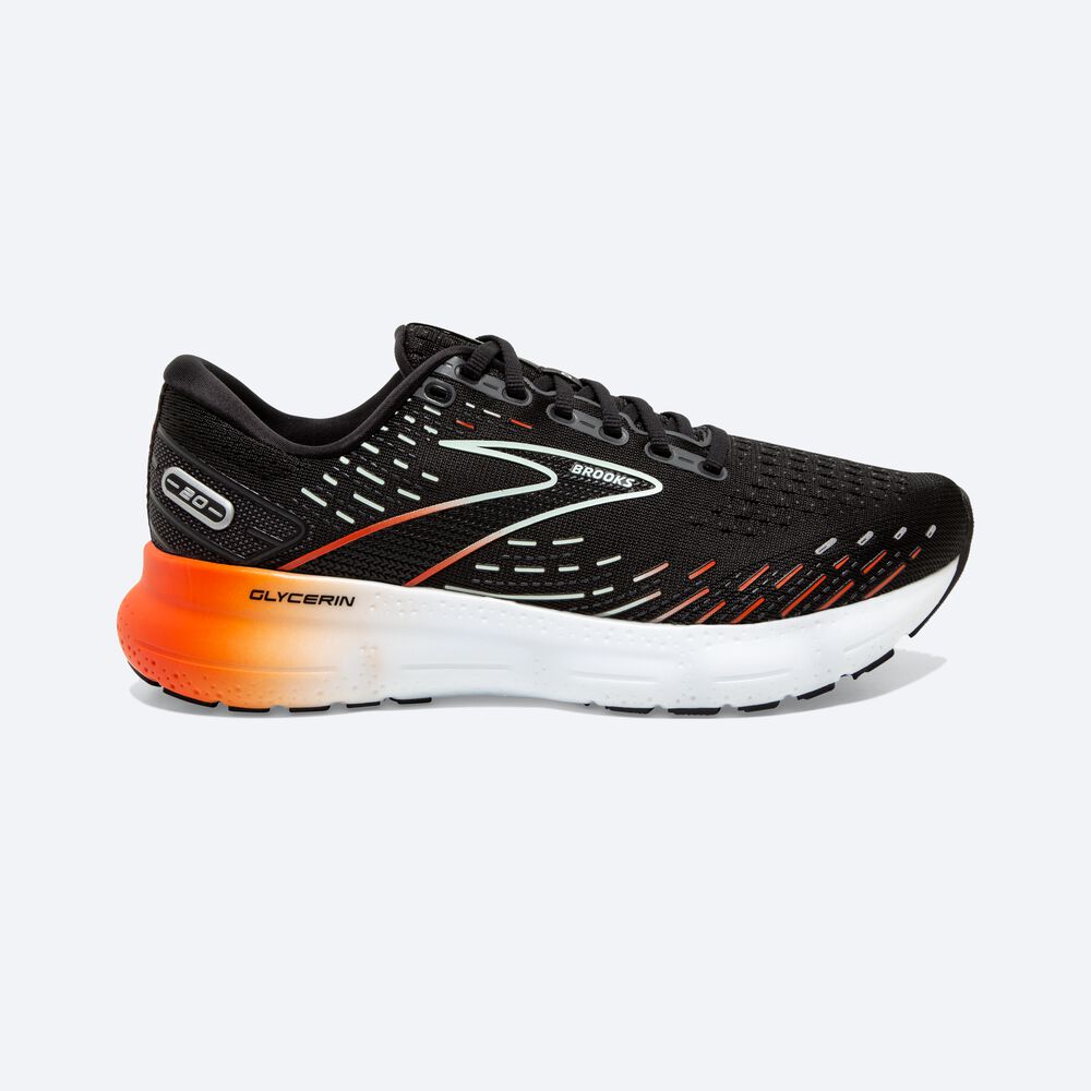 Brooks Glycerin 20 Löparskor Dam Svarta/Röda | USQ-417268