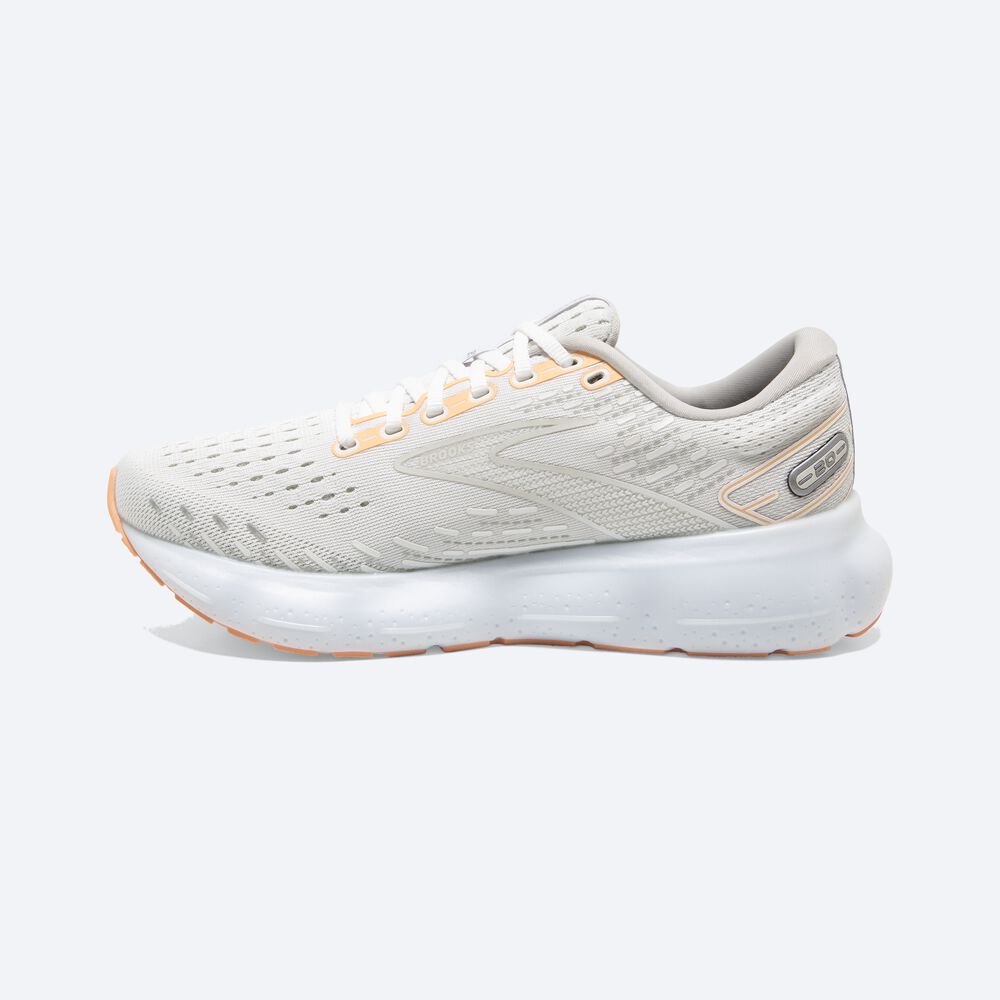 Brooks Glycerin 20 Löparskor Dam Vita/Grå | QFZ-210798