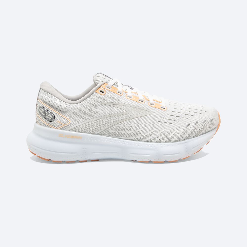 Brooks Glycerin 20 Löparskor Dam Vita/Grå | QFZ-210798