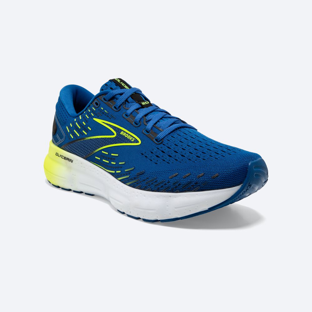 Brooks Glycerin 20 Löparskor Herr Blå/Vita | YKZ-350879