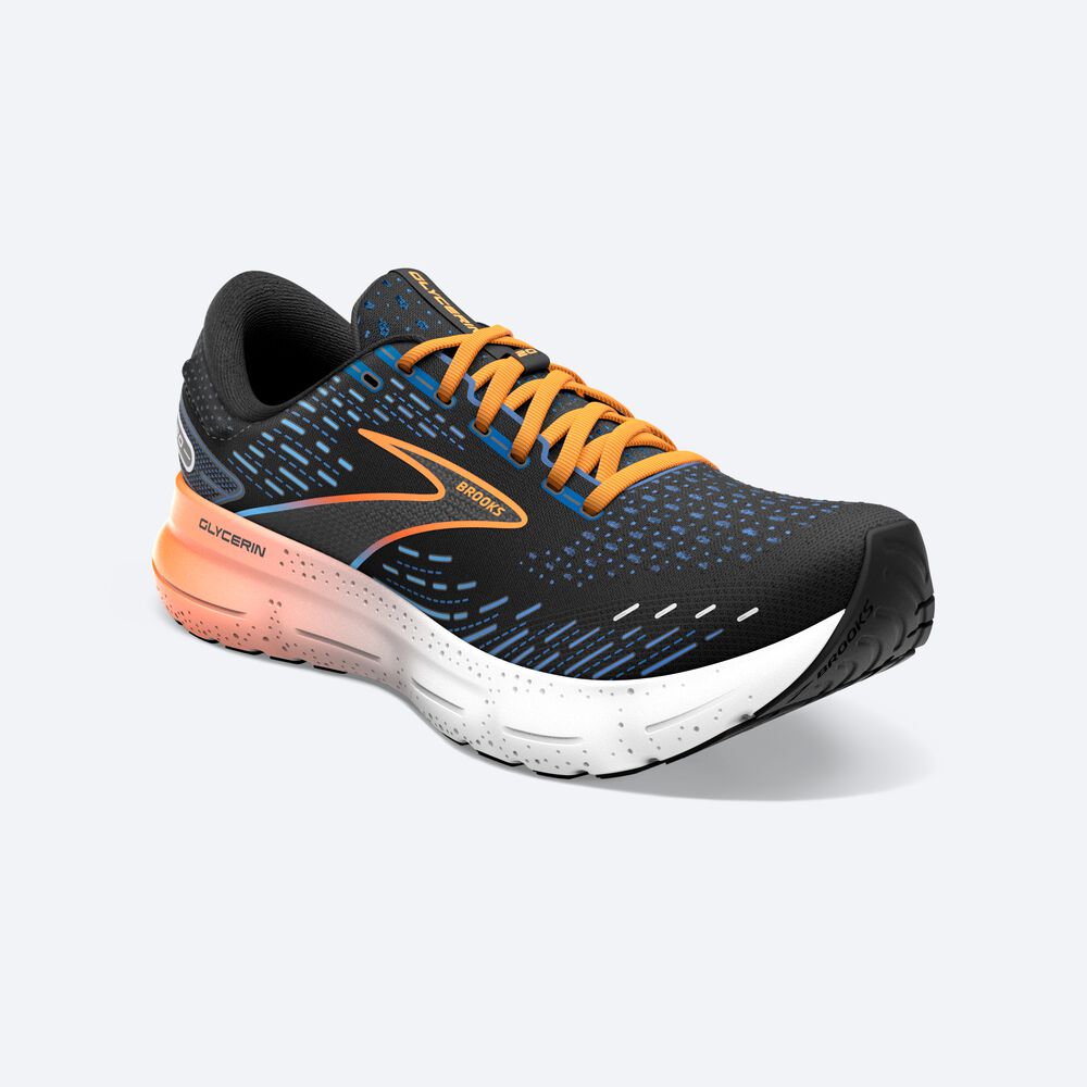 Brooks Glycerin 20 Löparskor Herr Svarta/Blå/Orange | PKL-160827