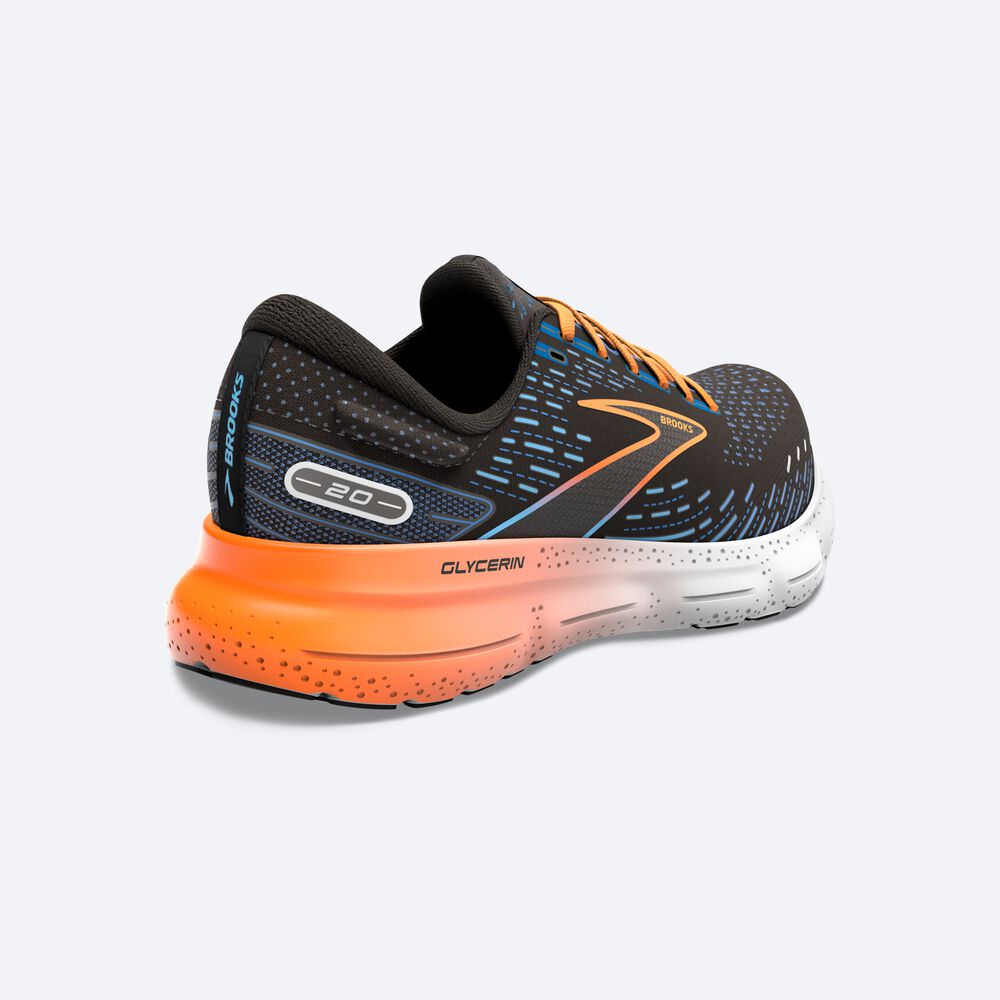 Brooks Glycerin 20 Löparskor Herr Svarta/Blå/Orange | PKL-160827