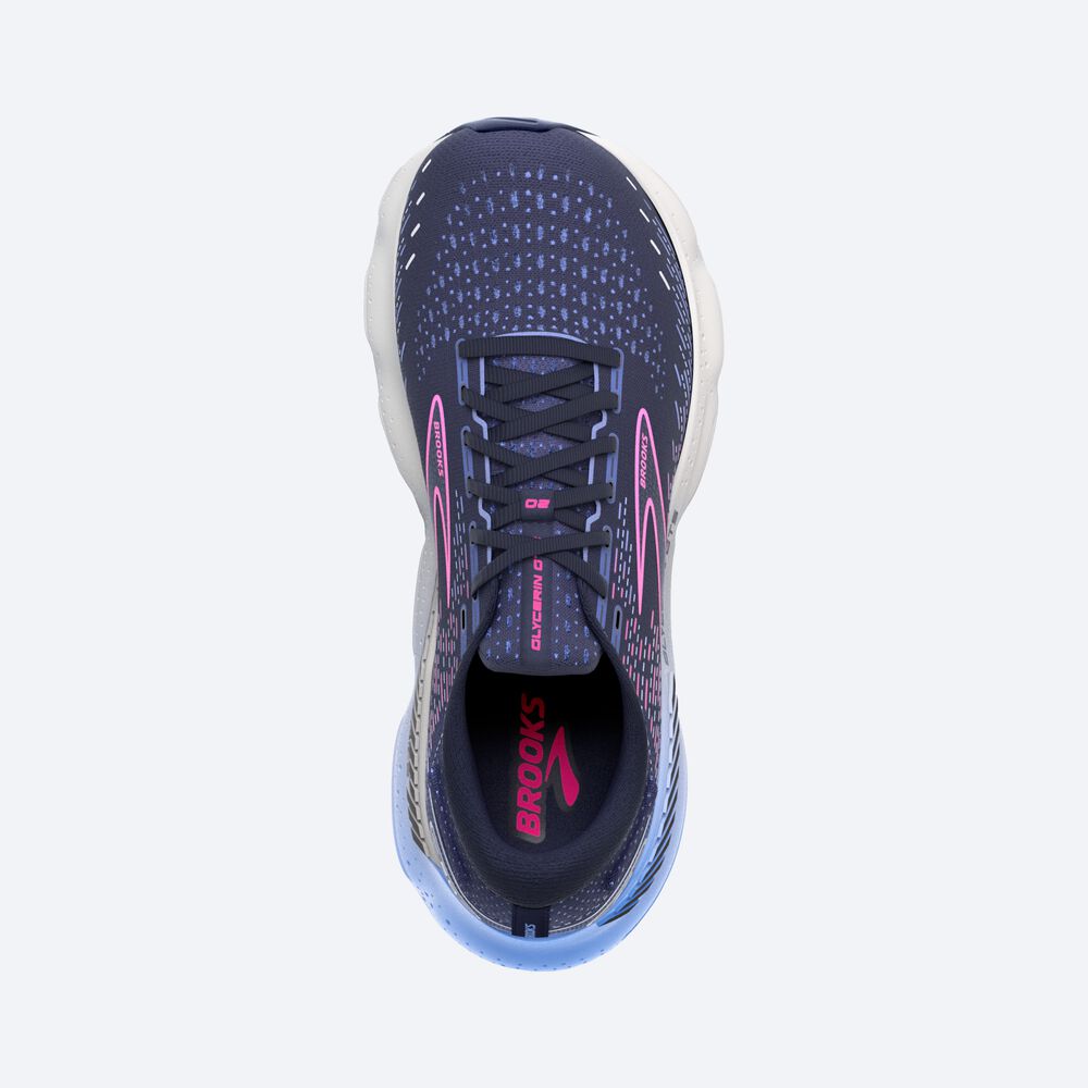 Brooks Glycerin GTS 20 Löparskor Dam Marinblå/Blå/Rosa | TOG-986132