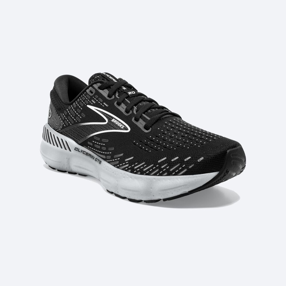 Brooks Glycerin GTS 20 Löparskor Dam Svarta/Vita | SZP-892753