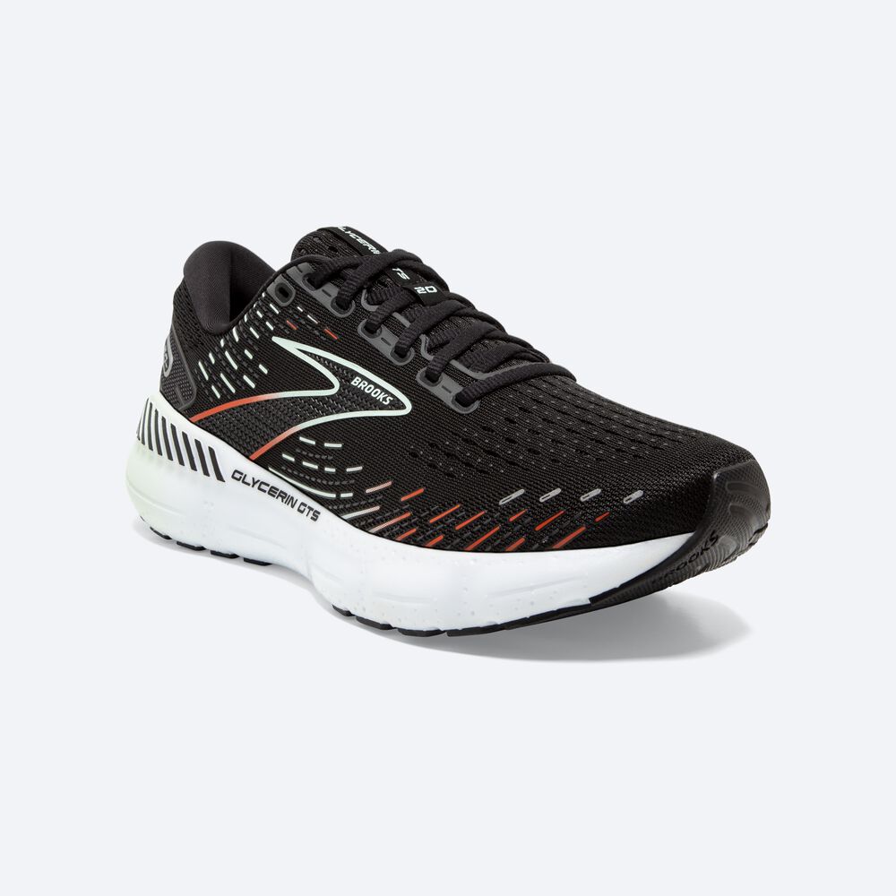 Brooks Glycerin GTS 20 Löparskor Dam Svarta/Röda | WXG-289046