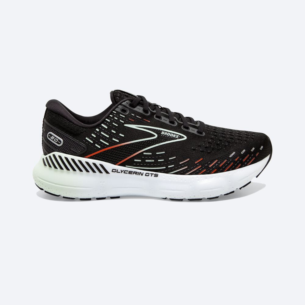 Brooks Glycerin GTS 20 Löparskor Dam Svarta/Röda | WXG-289046