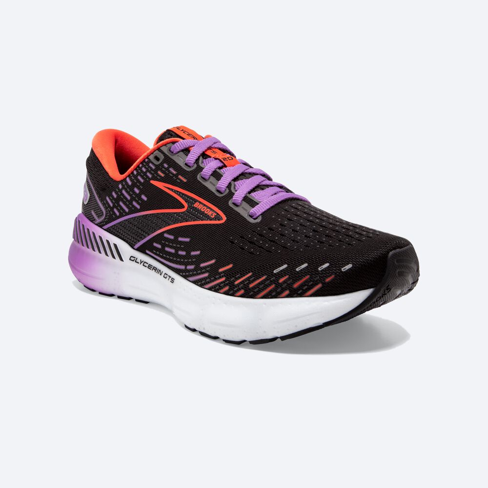 Brooks Glycerin GTS 20 Löparskor Dam Svarta/Blommiga | YXJ-647308