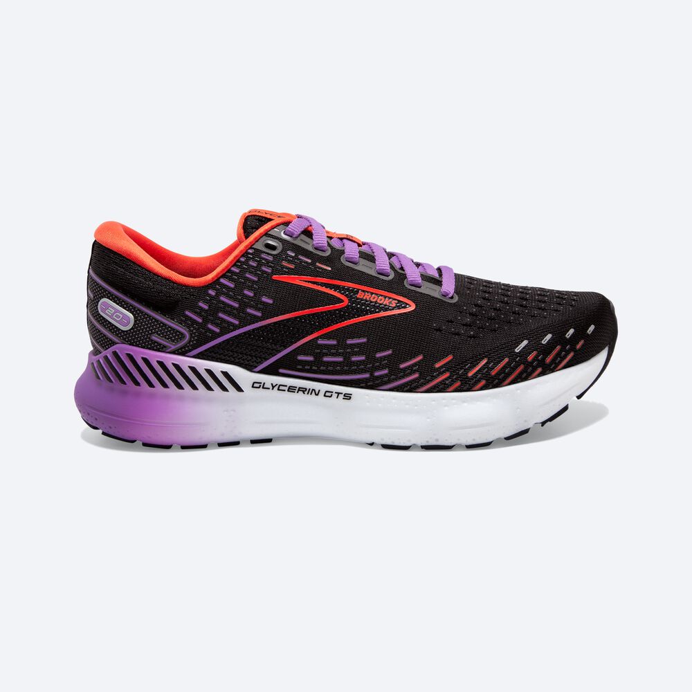 Brooks Glycerin GTS 20 Löparskor Dam Svarta/Blommiga | YXJ-647308