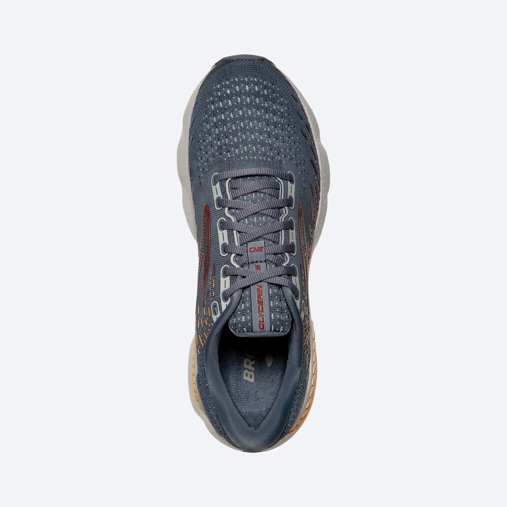 Brooks Glycerin GTS 20 Löparskor Herr Grå/Röda/Orange | QGJ-680745