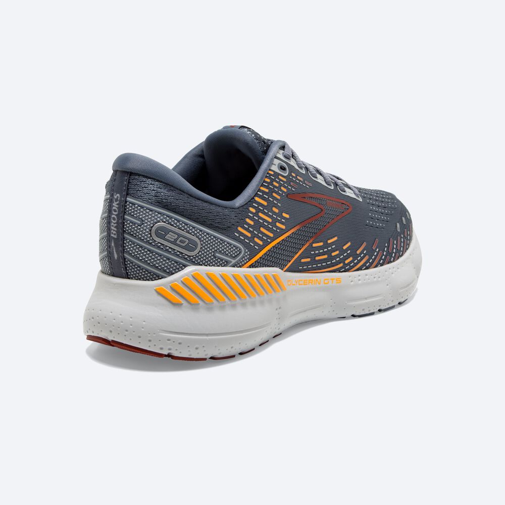 Brooks Glycerin GTS 20 Löparskor Herr Grå/Röda/Orange | QGJ-680745