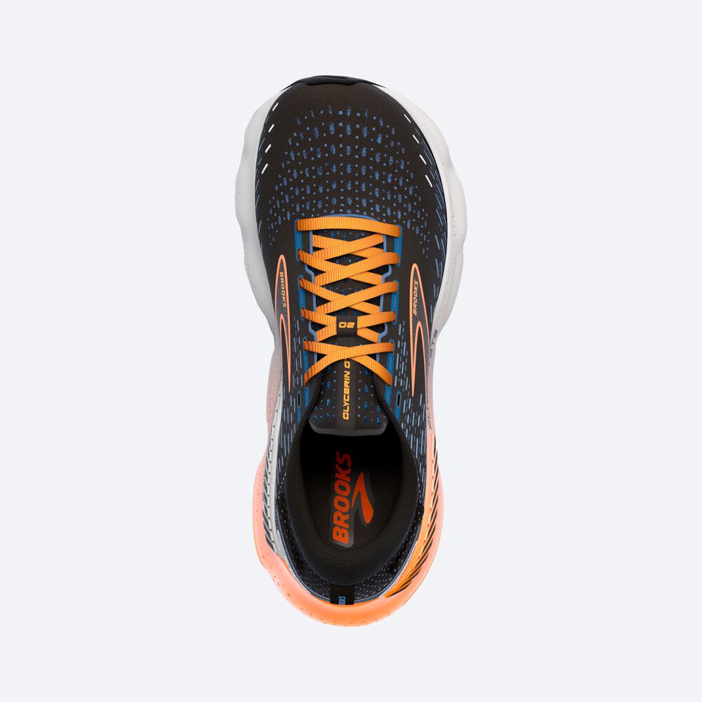 Brooks Glycerin GTS 20 Löparskor Herr Svarta/Blå/Orange | CAF-078124