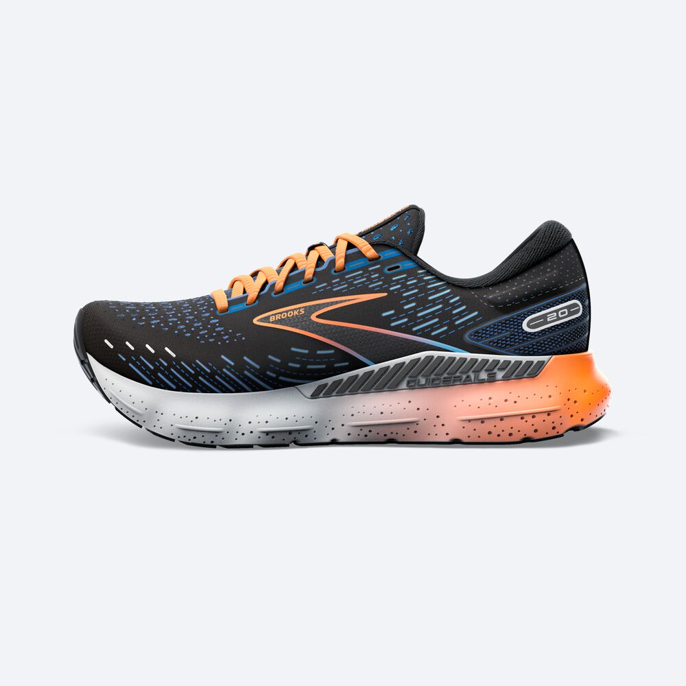 Brooks Glycerin GTS 20 Löparskor Herr Svarta/Blå/Orange | CAF-078124