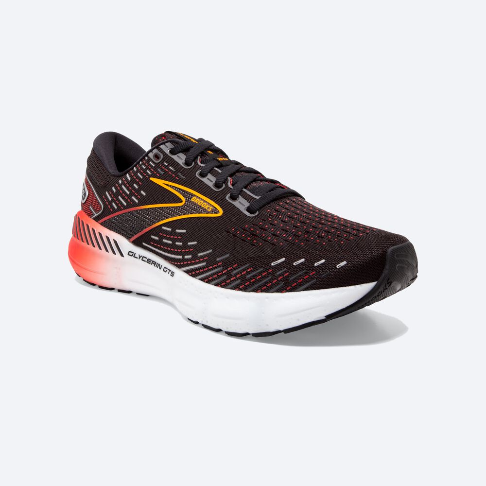 Brooks Glycerin GTS 20 Löparskor Herr Svarta/Röda | FXU-265934