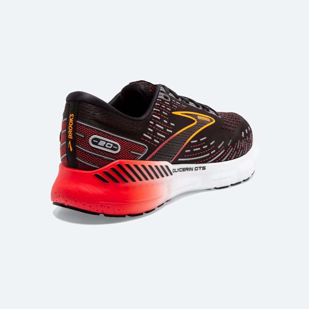 Brooks Glycerin GTS 20 Löparskor Herr Svarta/Röda | FXU-265934