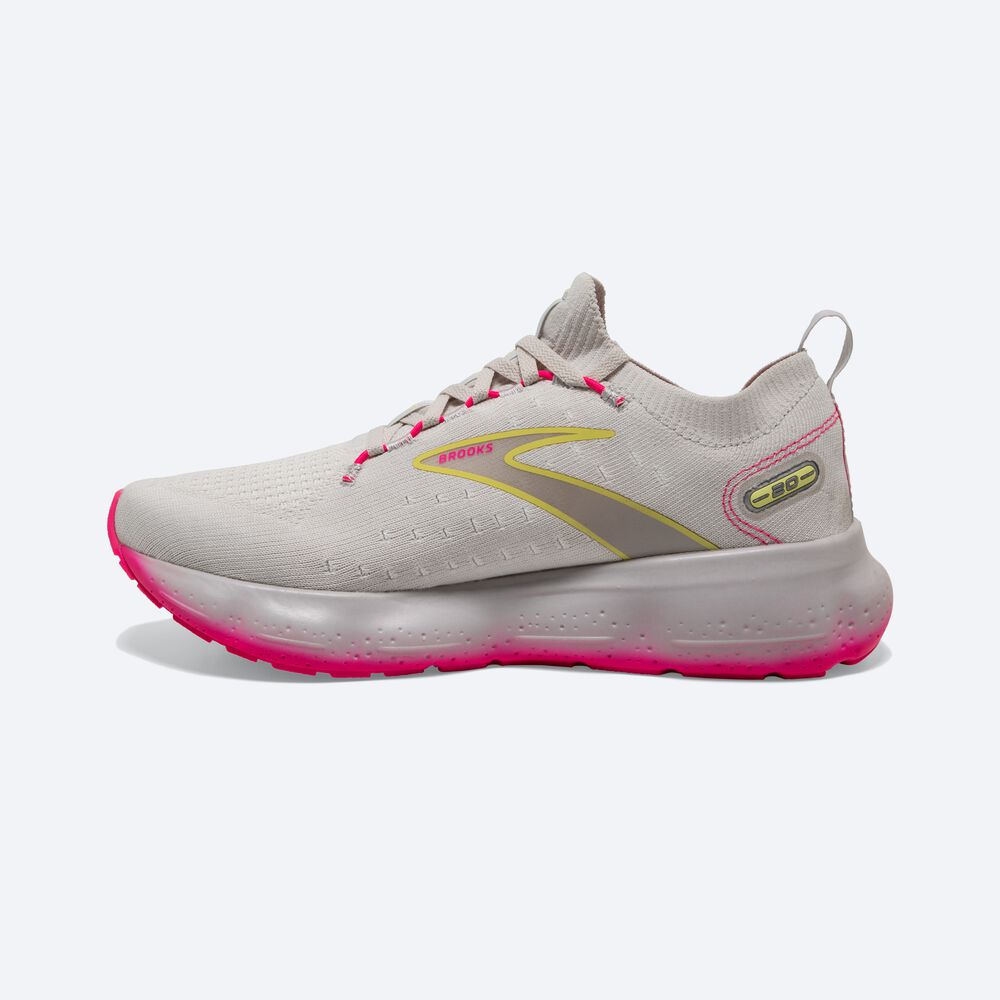 Brooks Glycerin StealthFit 20 Löparskor Dam Grå/Gula/Rosa | EAL-817490