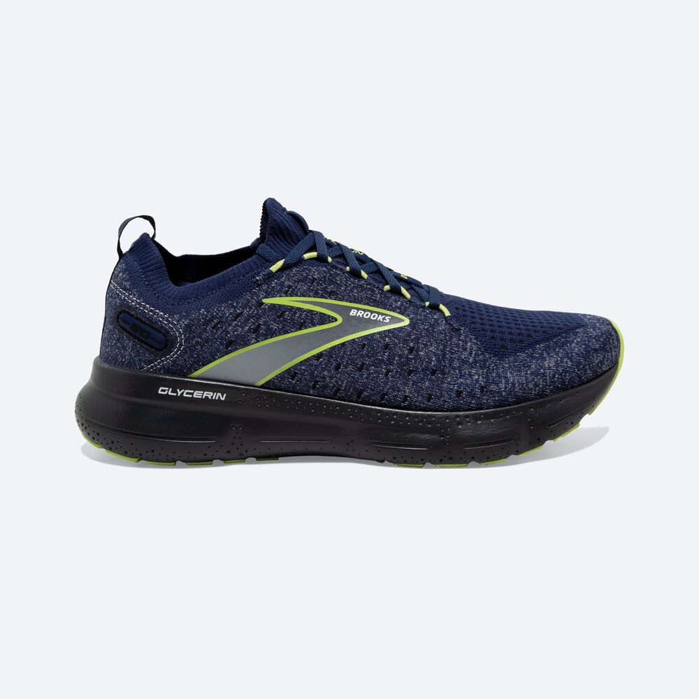 Brooks Glycerin StealthFit 20 Löparskor Herr Blå/LjusGröna | HML-467098