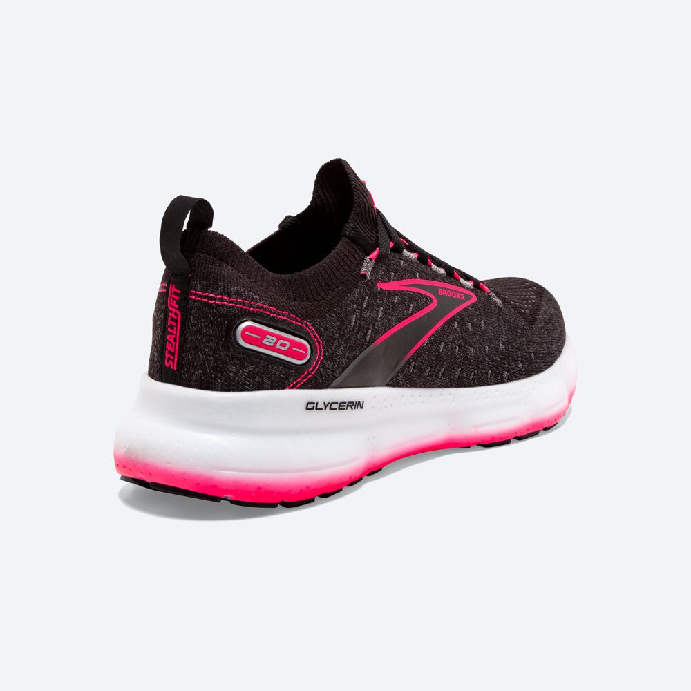 Brooks Glycerin StealthFit 20 Löparskor Dam Svarta/Rosa | JLE-971852