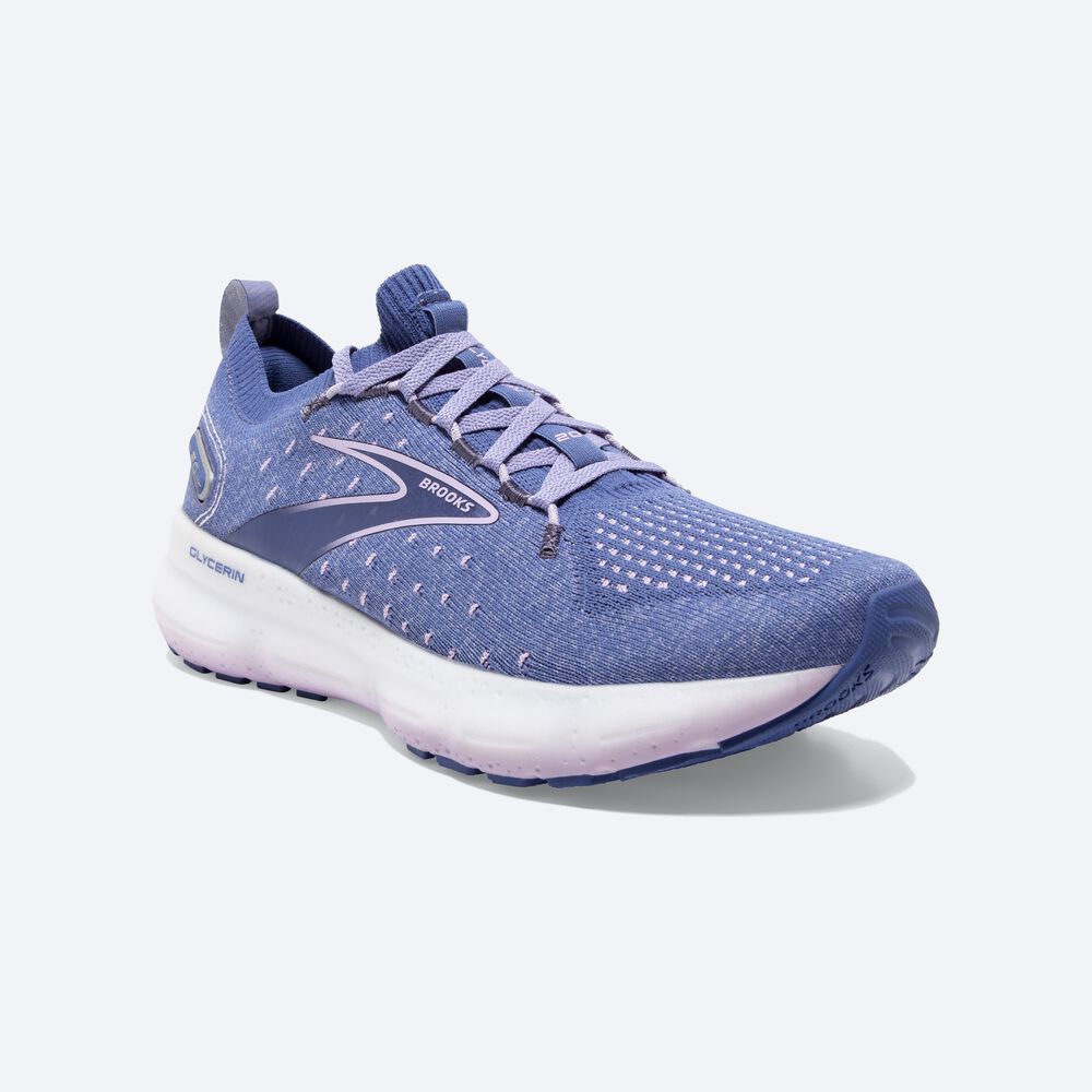 Brooks Glycerin StealthFit 20 Löparskor Dam Blå/Vita | RSL-430195