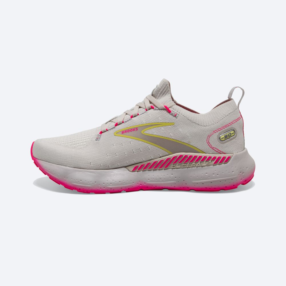 Brooks Glycerin StealthFit GTS 20 Löparskor Dam Grå/Gula/Rosa | PWZ-934608