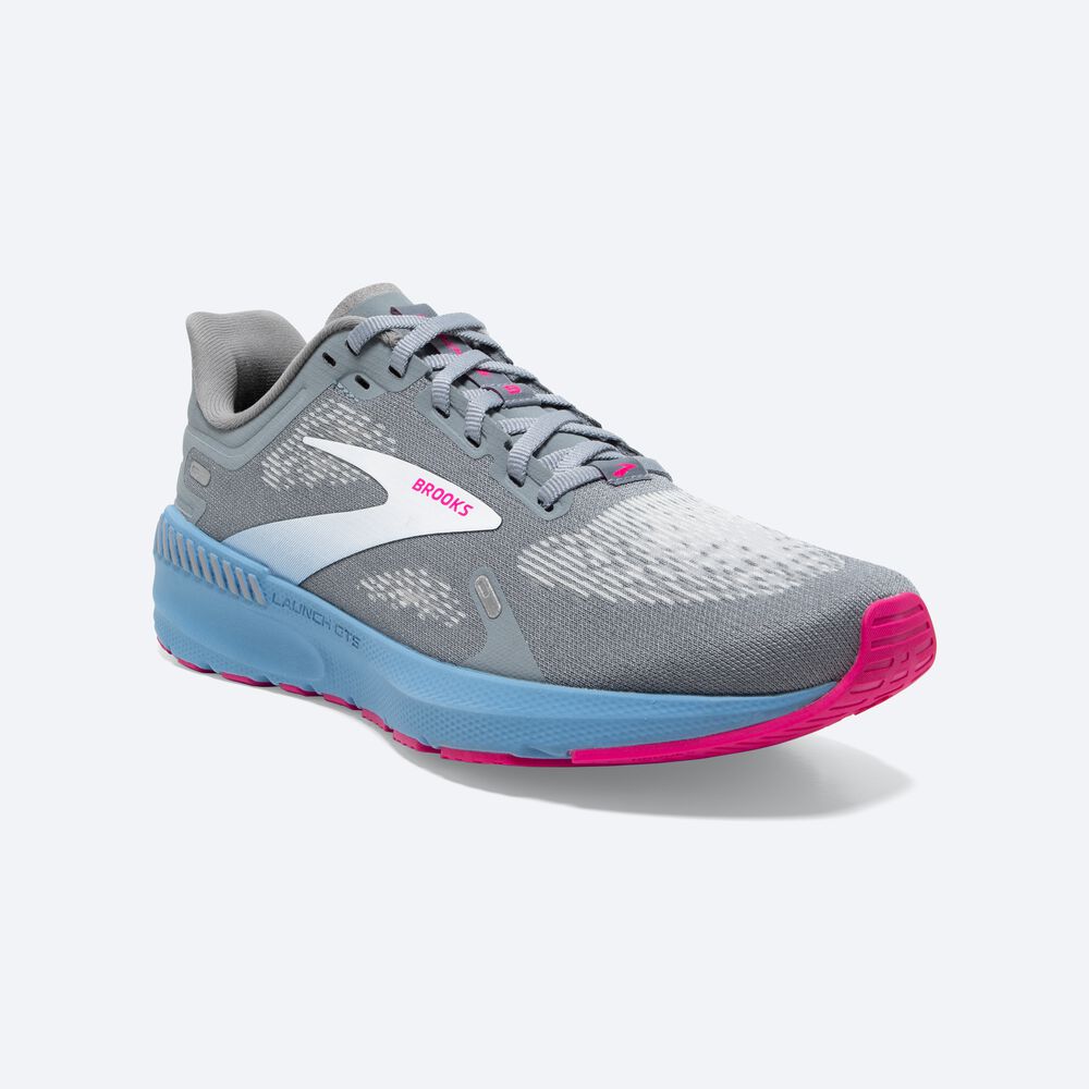 Brooks Launch GTS 9 Löparskor Dam Grå/Blå/Rosa | MPF-467203