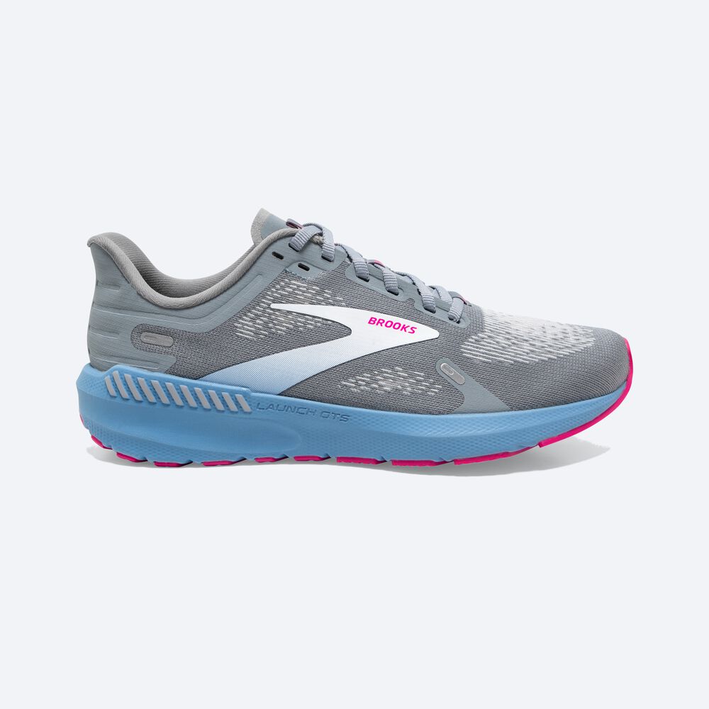 Brooks Launch GTS 9 Löparskor Dam Grå/Blå/Rosa | MPF-467203