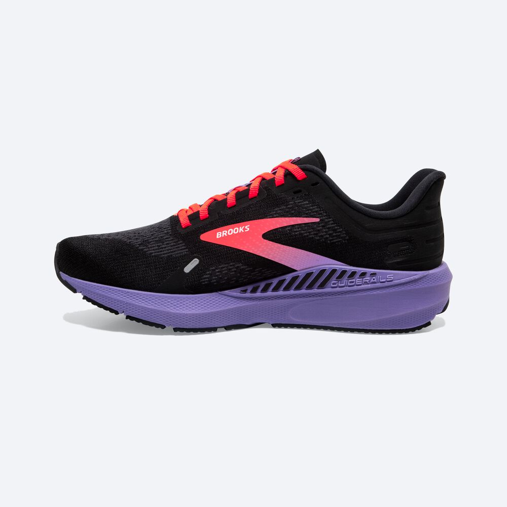 Brooks Launch GTS 9 Löparskor Dam Svarta/Korall/Lila | TQZ-298051