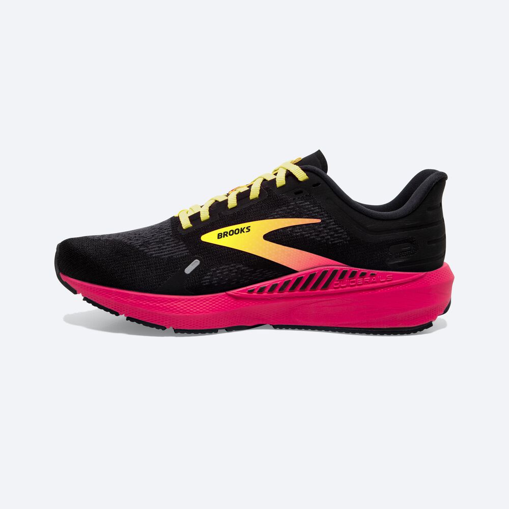 Brooks Launch GTS 9 Löparskor Herr Svarta/Rosa/Gula | YSF-480152