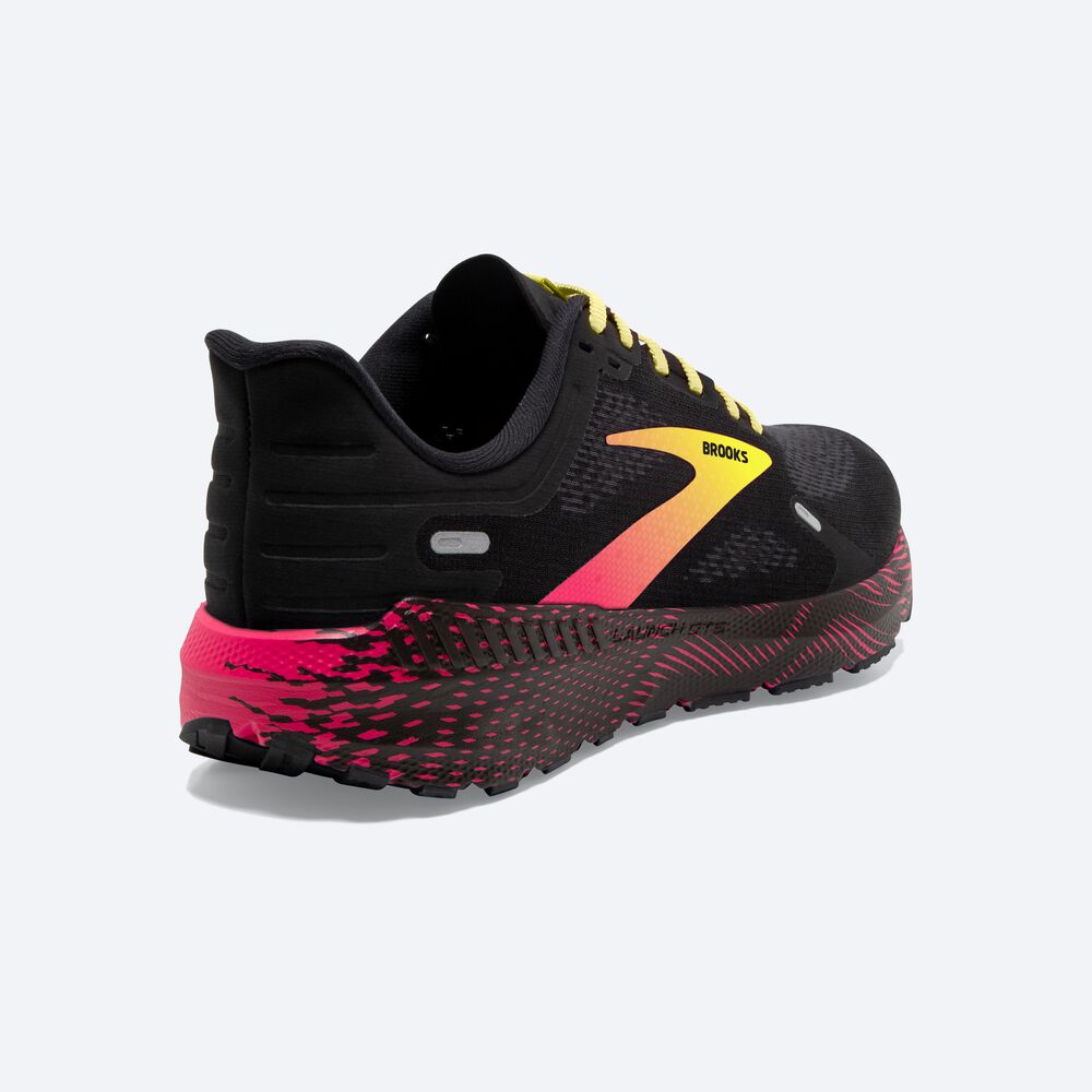 Brooks Launch GTS 9 Löparskor Herr Svarta/Rosa/Gula | YSF-480152