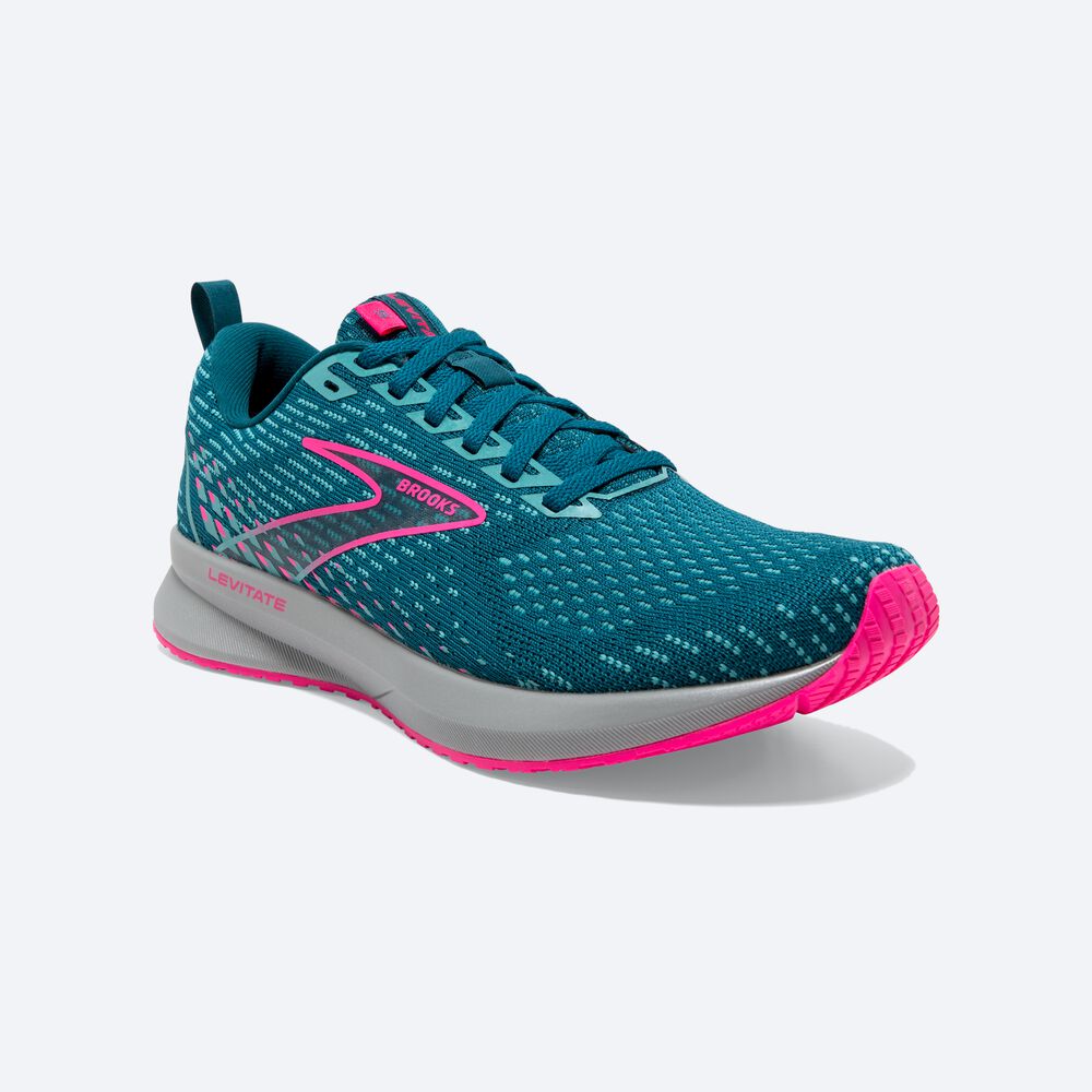 Brooks Levitate 5 Löparskor Dam Blå/Rosa | BKP-047192