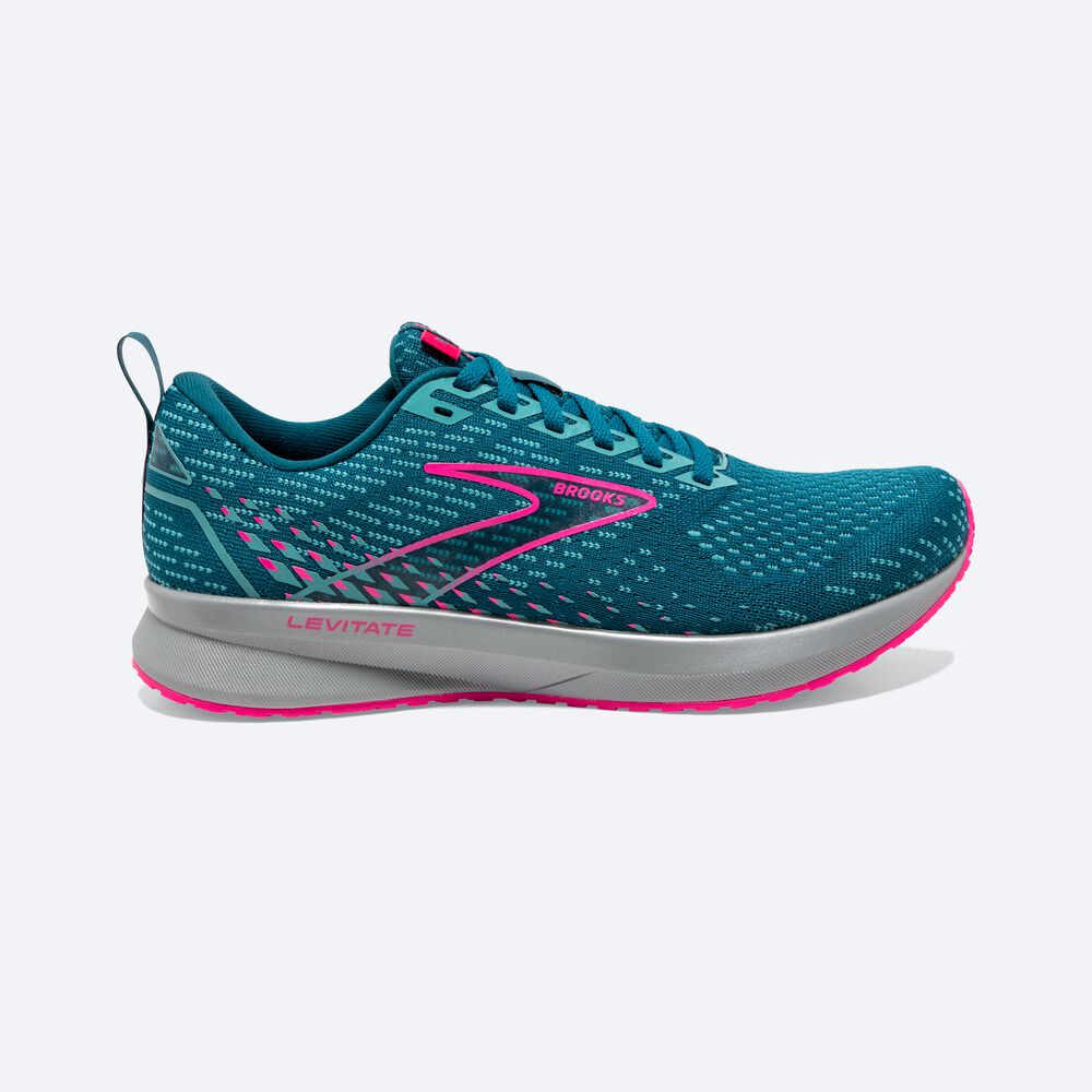 Brooks Levitate 5 Löparskor Dam Blå/Rosa | BKP-047192