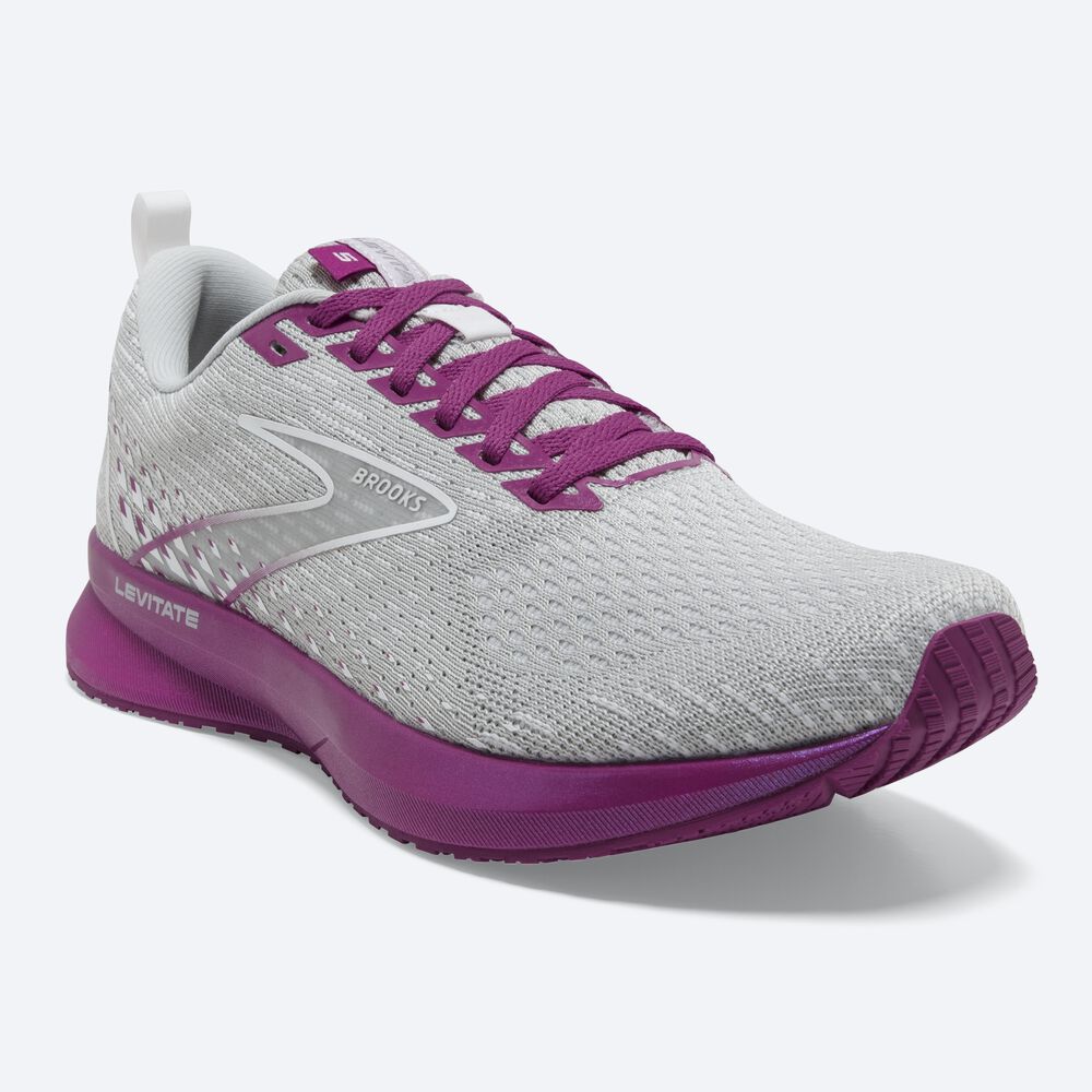 Brooks Levitate 5 Löparskor Dam Grå/Lavendel | AWR-139584