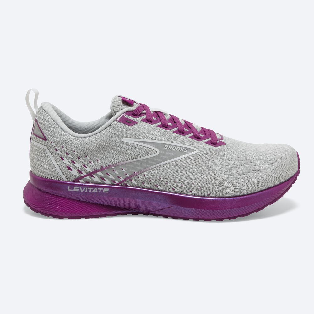 Brooks Levitate 5 Löparskor Dam Grå/Lavendel | AWR-139584