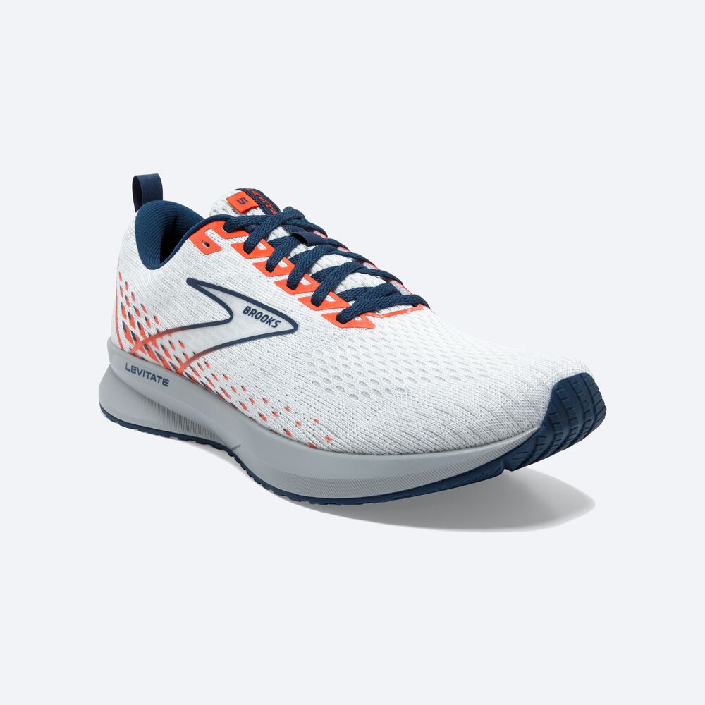 Brooks Levitate 5 Löparskor Herr Vita/Bruna | RCO-495783