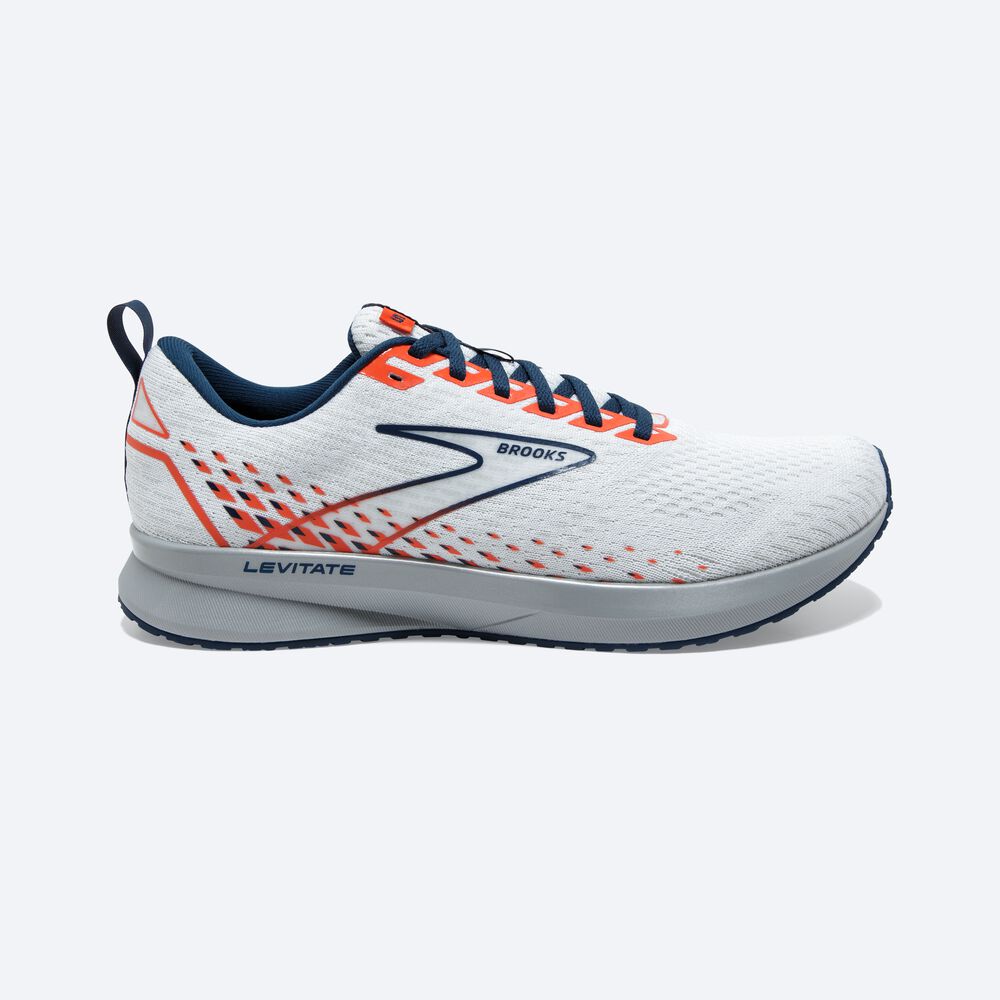 Brooks Levitate 5 Löparskor Herr Vita/Bruna | RCO-495783