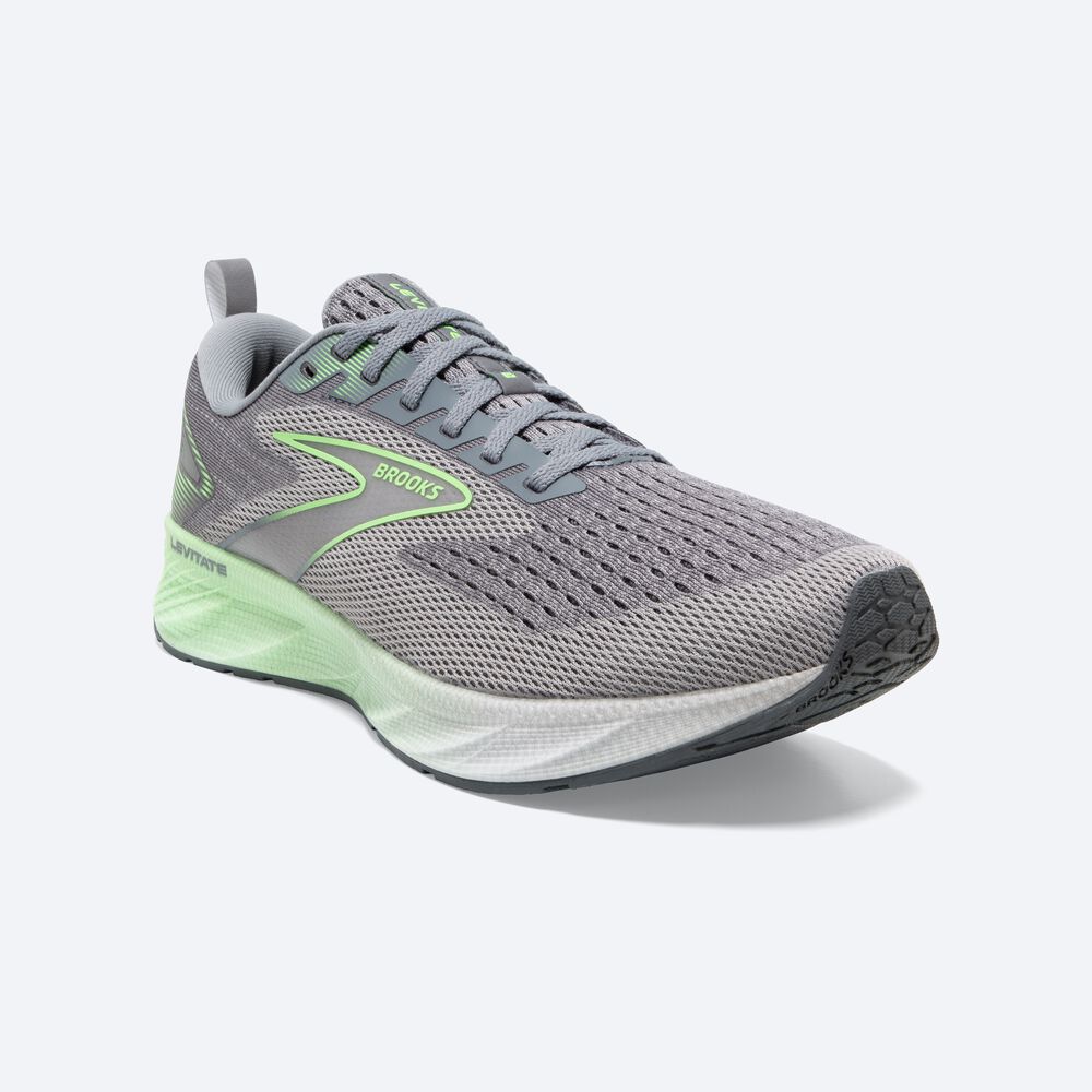 Brooks Levitate 6 Löparskor Herr Grå/Gröna | XVB-736824