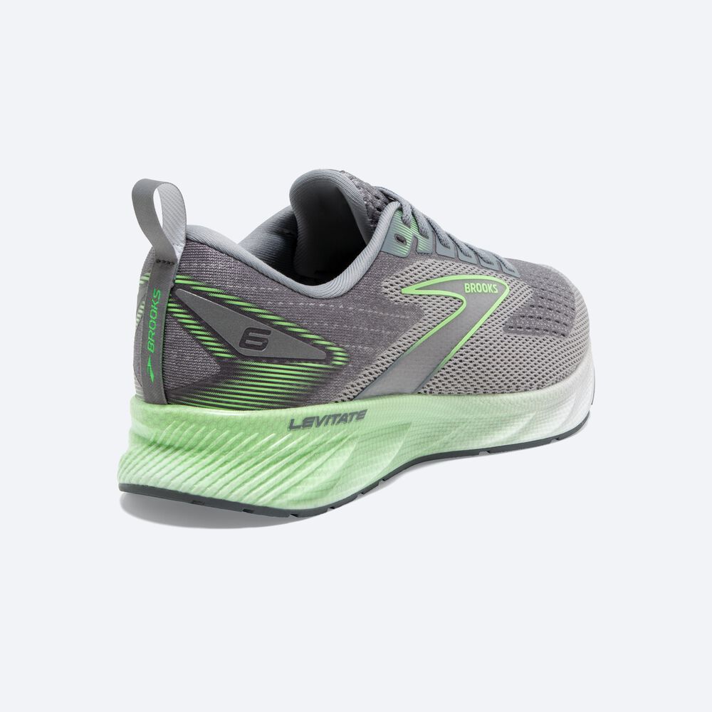 Brooks Levitate 6 Löparskor Herr Grå/Gröna | XVB-736824