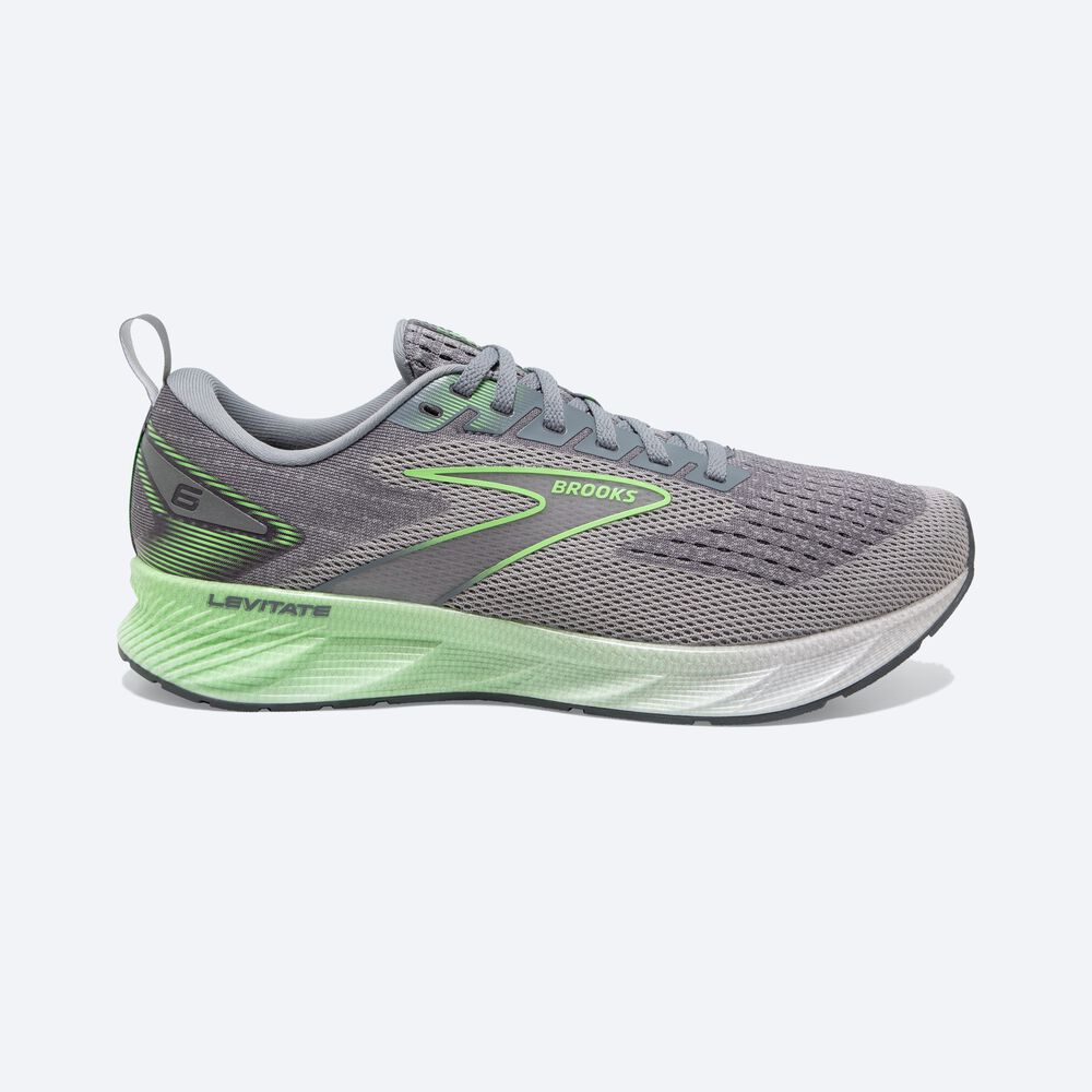 Brooks Levitate 6 Löparskor Herr Grå/Gröna | XVB-736824